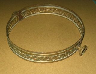 Antique Brass Hanging Kerosene Oil Lamp Fixture Ornate Crown Ring Bracket Part E