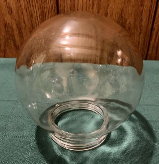 Vtg Elegant Mid Century Modern Clear Glass Globe Screw In Light Fixture Shade
