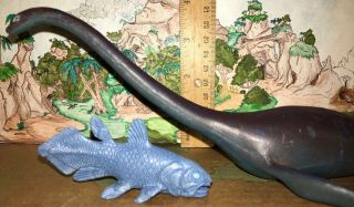 Laramie Elasmosaurus 1985 & Safari Ltd Coelacanth Figures,  Prehistoric Marine An