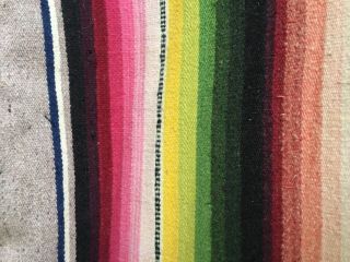 Vintage HUGE Mexican Saltillo Serape woven Rug Blanket Southwest 64 