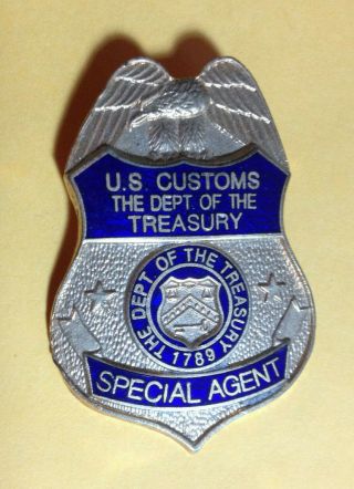Vintage Us Customs Department Of The Treasury Special Agent Mini - Badge Pin Lapel