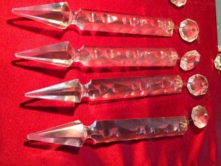 Set of 12 Antique Vintage Crystal Prisms for Chandelier /Sconce /Lamp 3