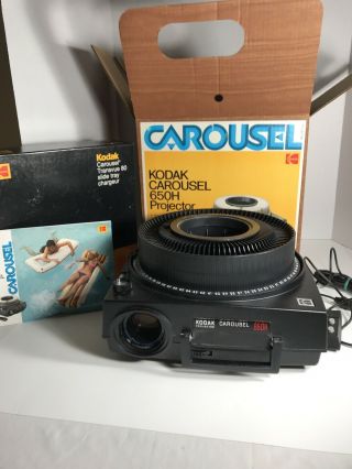 Vintage Kodak Carousel 650h Projector W/ Remote Box Manua