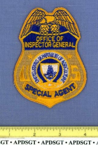 Us Dept Of Agriculture Oig Special Agent Washington Dc Federal Police Patch Fe