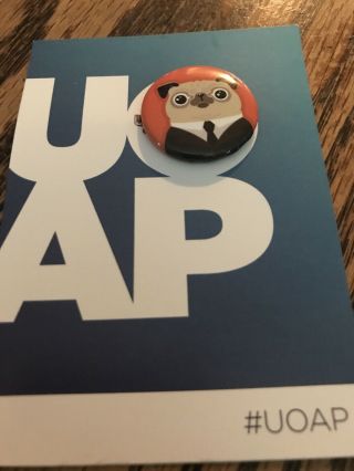 Uoap Universal Studios Orlando Annual Passholder Button August Mib Frank The Pug