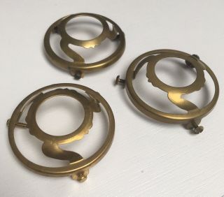 3 X Similar Vintage Antique Brass Gallery Light Lamp Fittings 2 1/4 Inch