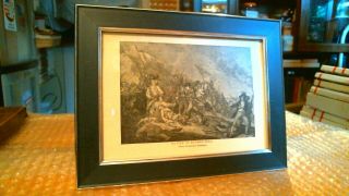 The " Battle Of Bunker Hill " Vintage Antique Framed Print From 1887