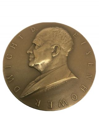 Us Dwight D.  Eisenhower Large Bronze Presidential Inauguration Medal 1953