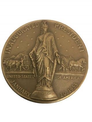 US Dwight D.  Eisenhower Large Bronze Presidential Inauguration Medal 1953 2