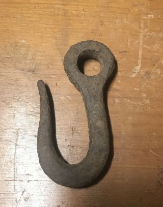 Antique Rustic Hand Forged Small Hook Blacksmith Primitive