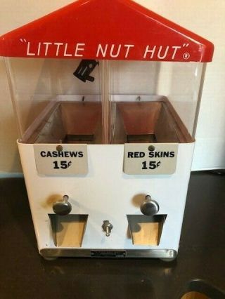 Vintage 1950s " Little Nut Hut " Dispenser For Warm Delicious Snack.
