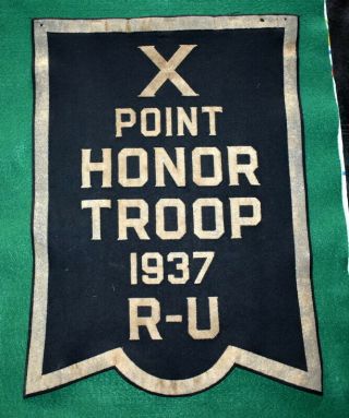 Vintage Boy Scout Felt Banner - 1937 - Honor Troop - Kansas City Council