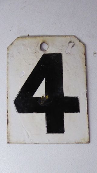 Vintage Metal Sporting Scoreboard Number Ex Sports Club House Sign Number 4