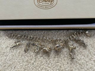 Disney Store Sterling Silver Charm Bracelet Limited Edition