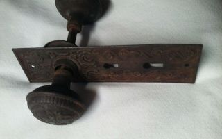 Antique Door Knob With Door Plate 2 Key Holes