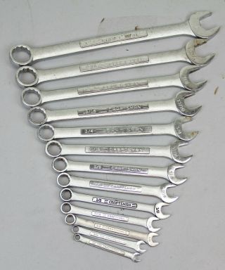 Vintage Craftsman 13 Pc Combination Wrench Set Sae Standard 1/4 - 1 " V Tools