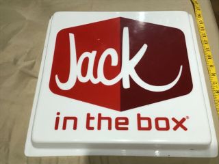 Vintage Jack In The Box Plastic Sign Jib Fast - Food Drive - Thru Restaurant 17”x17”