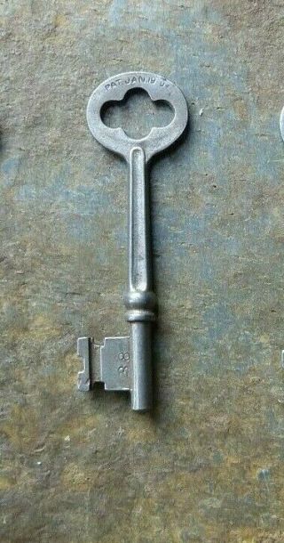 Rusell & Erwin Antique Mortise Lock Skeleton Key Patented January 19th,  1904