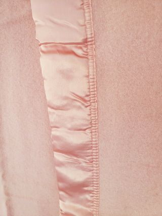 Vintage John Atkinson & Sons Merino Wool Blanket Made In England Pink Full Size