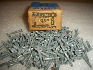 135 - - Old Stock,  Slotted Flat Head Steel Wood Screws,  3/4 " X 6,  Great Size