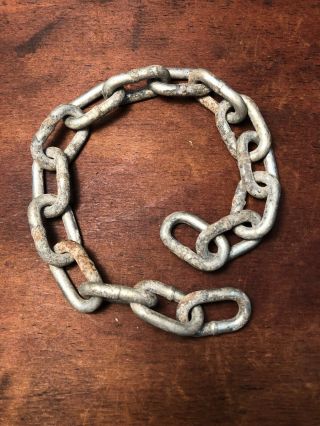 Vintage Chain Link Industrial 15 " 16 Links Rusty 1.  25 " Links
