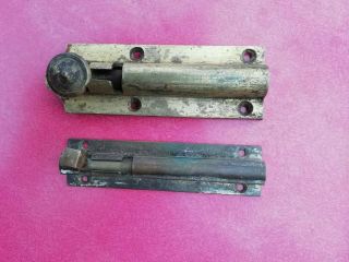 Antique Brass & Steel Sliding Door Latch/bolt 4.  25 ",  Another 4 "