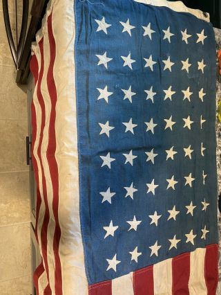 Vintage 48 Star American Flag Stitched Stripes Printed Stars 4’ X 6’ Unbranded