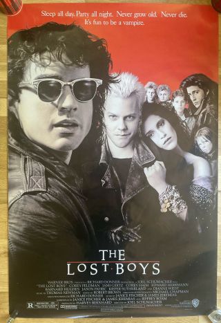 Vintage 1987 The Lost Boys One Sheet Poster Vampire Horror Sutherland Schumacher
