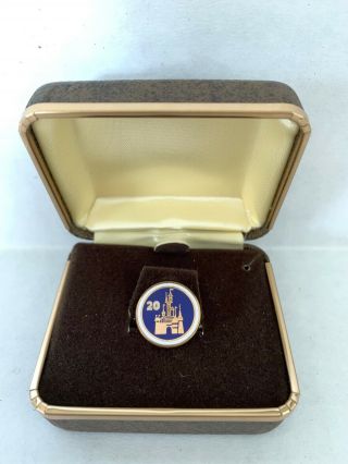 Disney Vintage Retired 20 Year Service Pin From Disneyland Gold Enamel