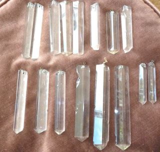 Vintage Antique Victorian Chandelier Prisms Joblot Glass Crystal Lighting Flat
