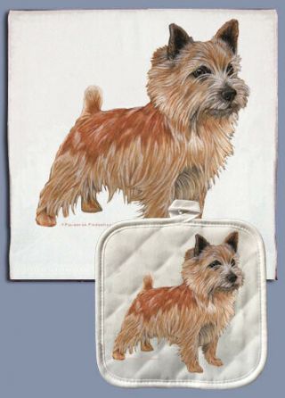 Norwich Terrier Dish Towel & Pot Holder Set