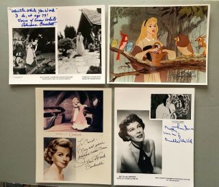 Disney Signed Photos Adriana Caselotti,  Mary Costa,  Ilene Woods,  Betty Lou Gerson