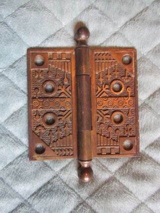Antique Vintage Victorian Copper Finish Iron 4 " Ball Tipped Door Hinge