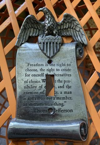 Vintage Patriotic Eagle & Shield Thomas Jefferson Quote Light Switch Plate Cover