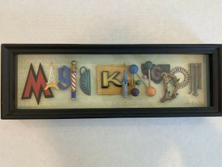 Magic Kingdom 40th Anniversary Icon Letters By Dave Avanzino Shadow Box Nib