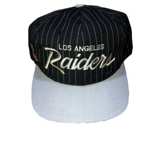 Vintage Los Angeles Raiders Script Snapback Hat Cap By Sports Specialties Nwa