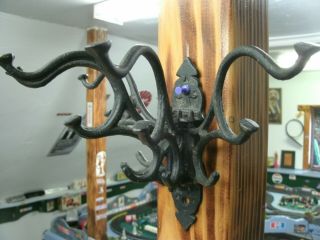 Coat,  Hat Hook,  Cast Iron With 2 Forged Hooks & Assorted