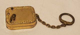 Vtg Reuge Ste Croix Music Box Swiss Made Keychain W/picture Slot