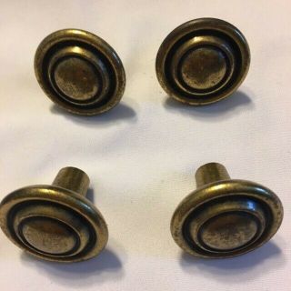 4 Antique Style French Provincial Brass Knobs For Cabinets Or Drawers