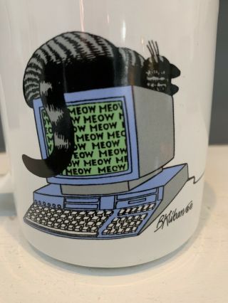Vintage Kliban Cat On Computer Collectible Cat On Mouse Ceramic Mug From 1989