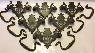 Antique Brass Drawer Pull Handles Design Examples C1900,  S X 6