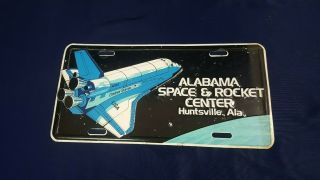 Vintage Alabama Space & Rocket Center Nasa Space Shuttle License Plate