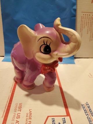 Vintage Anthropomorphic Purple Elephant With Red Bow Tie Figurine Made In Japan
