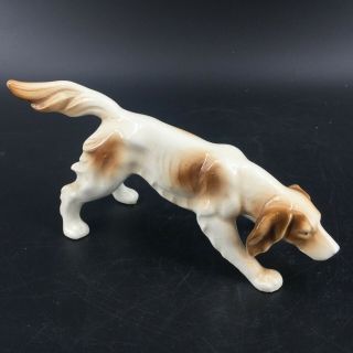 Vintage Porcelain Bird Hunting Dog English Setter Long Hair Pointer Figurine K9 3