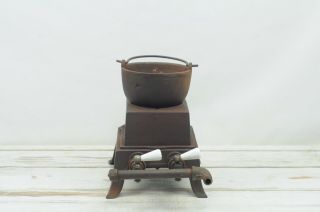 Antique/vintage Blacksmithing Smelting Pot Antique Cast Iron Tabletop Gas Stove