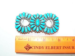 Vintage Old Navajo Pawn Sterling Silver And Turquoise Brooch Pin.