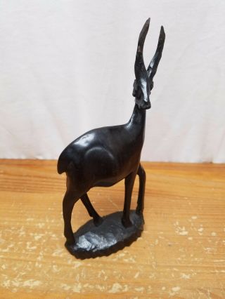 Wooden Carved Ibex Antelope Figure Figurine 7.  5 " Ebony Dark Wood African Art