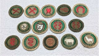 Khaki Boy Scout Stockman Proficiency Award Badge WHITE back Troop Small 2