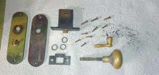 Vintage Antique Brass Russwin Mortise Lock And Door Knob Set 0146