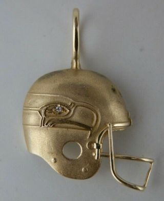 Seattle Seahawks Nfl Football Helmet Pendant 14k Gold Charm Michael Anthony Vtg
